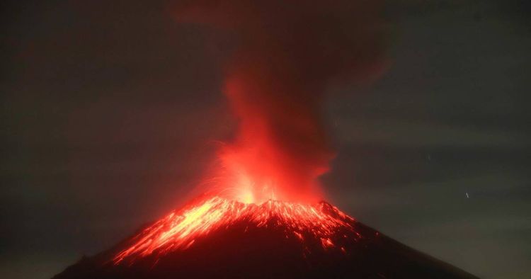 Erupción del volcán Popocatépetl