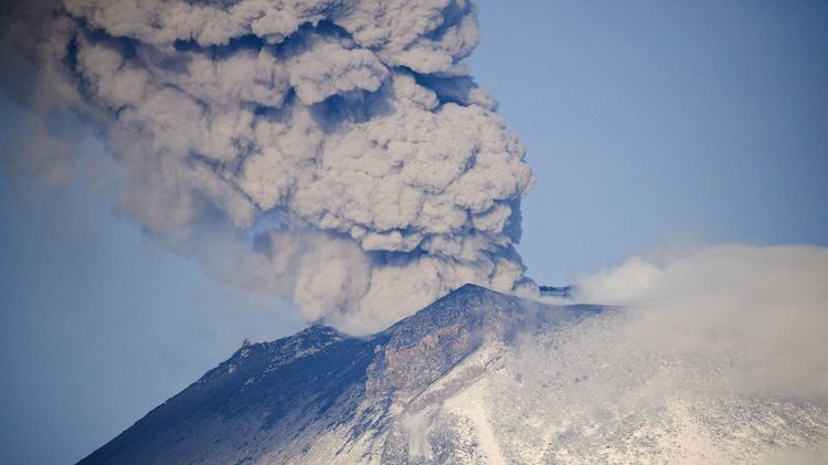 Erupción del volcán Popocatépetl hoy