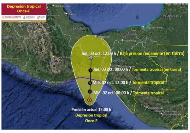 Depresión tropical Once-E